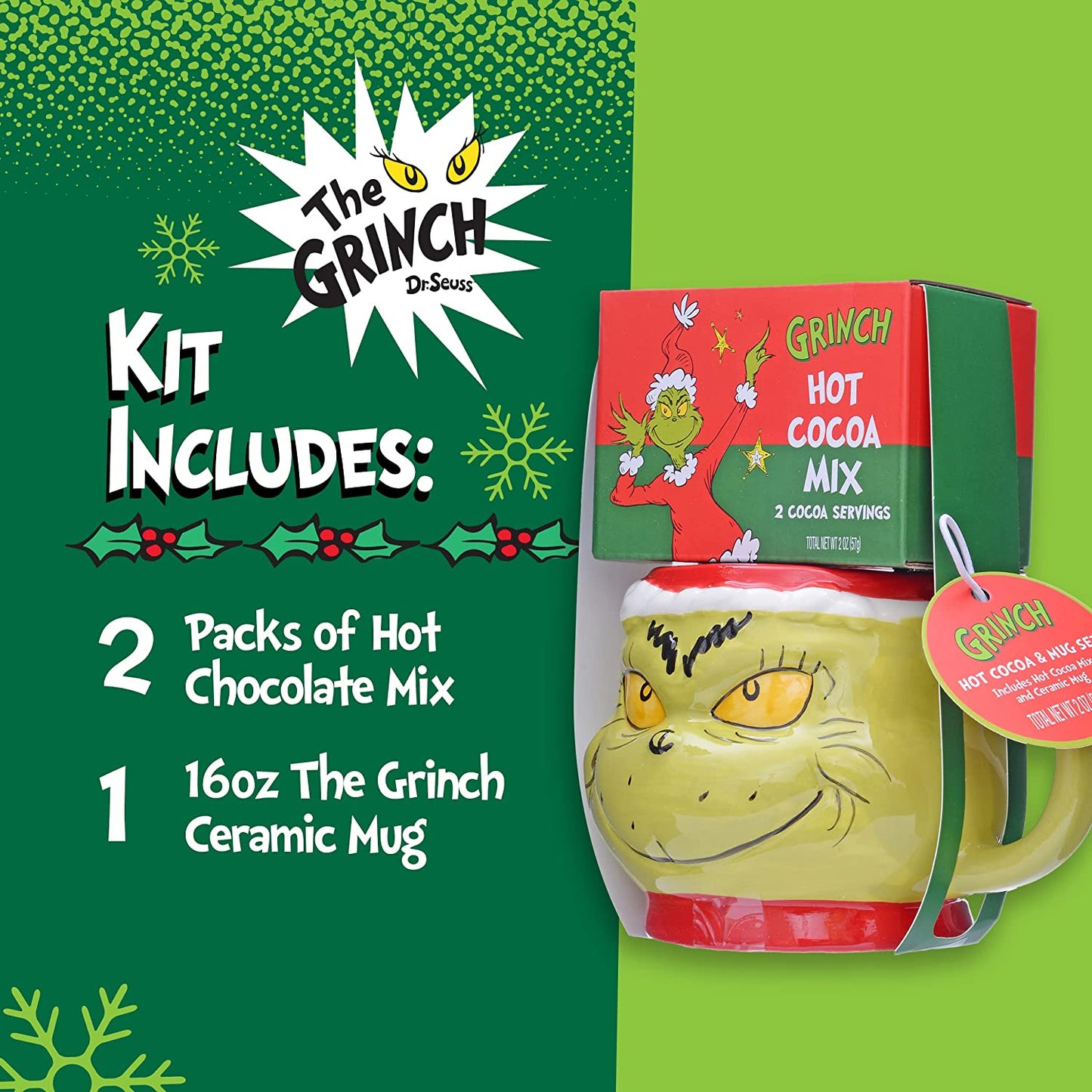 Grinch Figural Mug & Cocoa Set