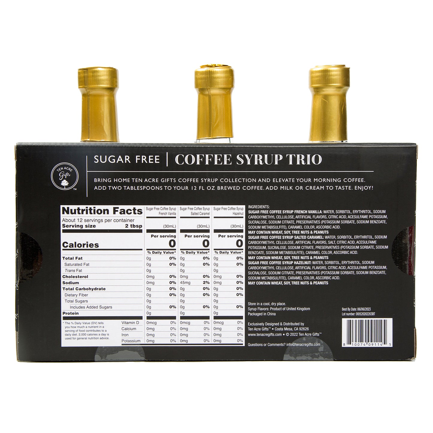 Sugar Free Coffee Syrup Trio