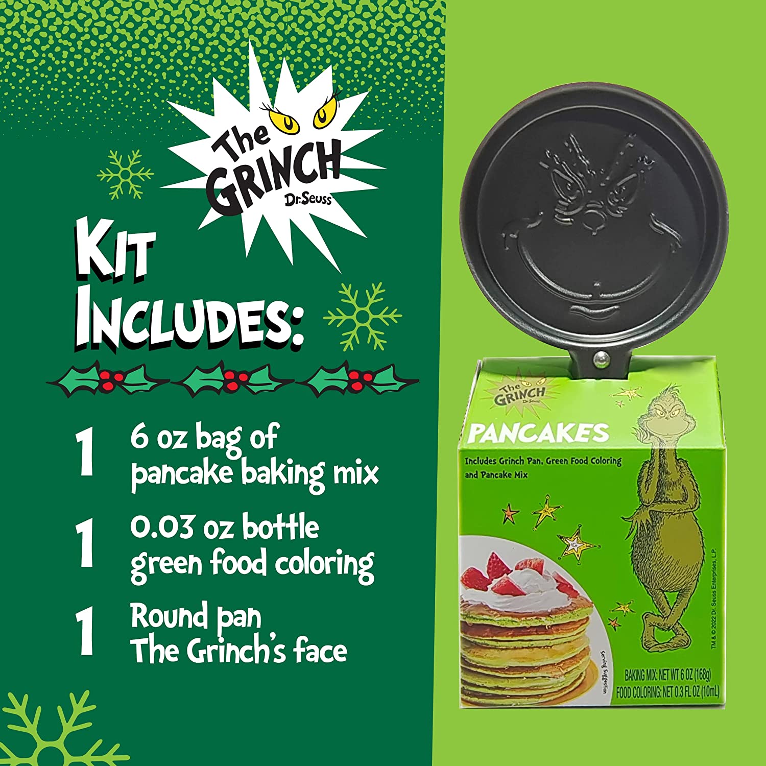 Dr. Seuss, Kitchen, New The Grinch Pancakes Set