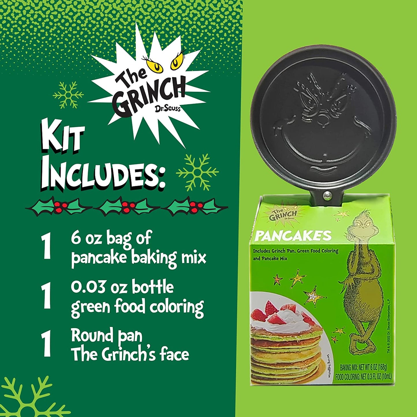 Making pancakes with The Grinch pancake molds 💚🫶 #thegrinch #grinch