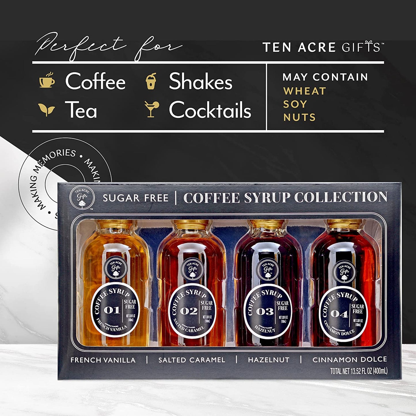 Sugar Free Coffee Syrups - 4 Pack