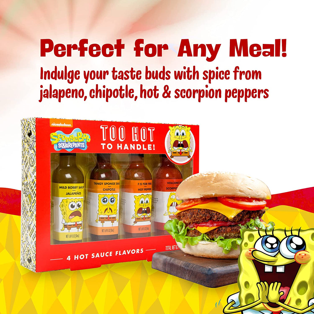 SpongeBob Hot Sauce 4 Pack Ten Acre Gifts